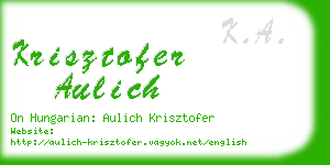 krisztofer aulich business card